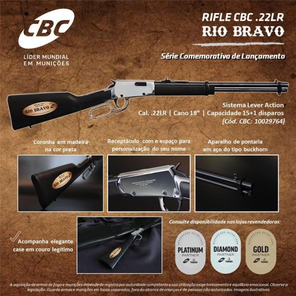 Rifle CBC Rio Bravo - Lever Action - 22 Lr 18'' (Edição Comemorativa) - Exclusiva - Imagem 4